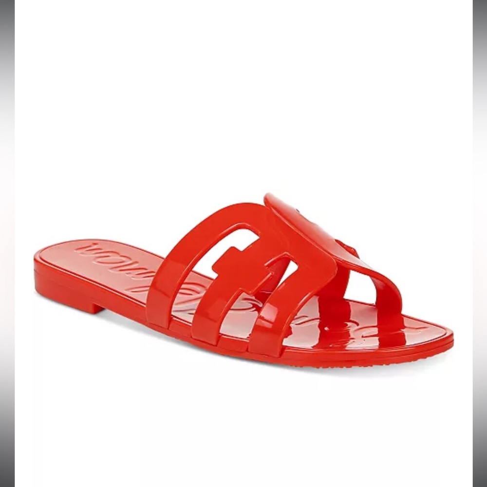 Sam Edelman Bay Jelly slide sandal. Size 9. Color, Coral.